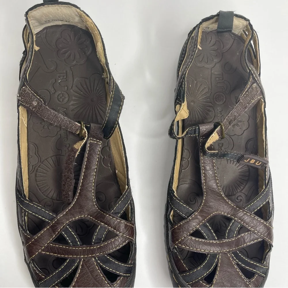 JBU by Jambu Brown Vegan Leather Mary Jane Walking Shoes Size 7 Fishermancore